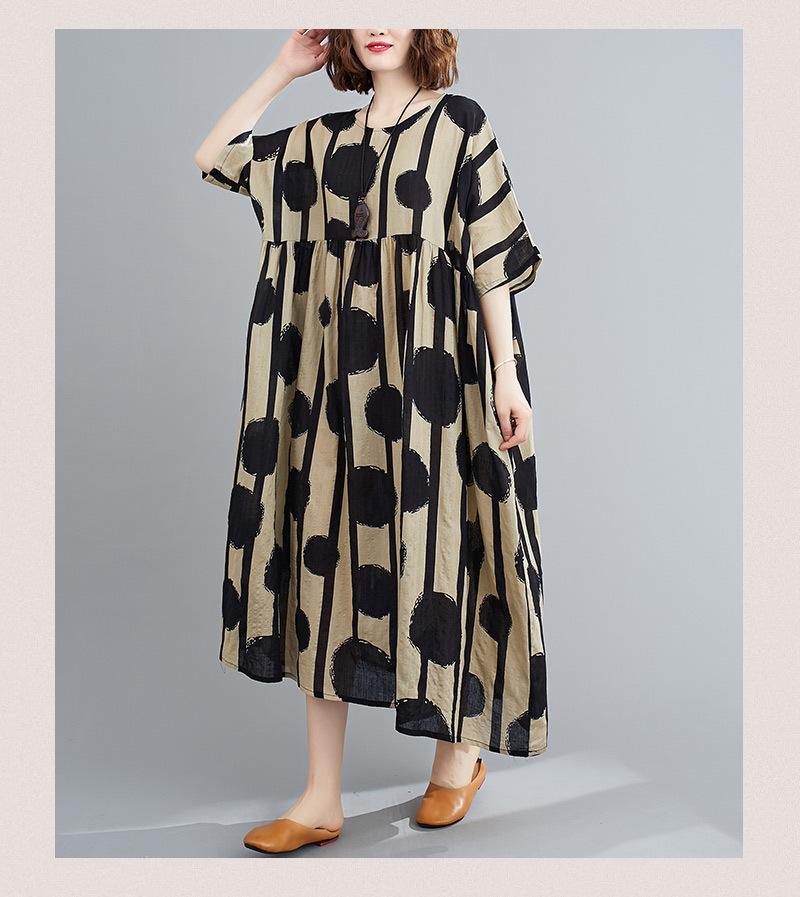 Summer Plus Sizes Floral Print Cozy Dresses-STYLEGOING