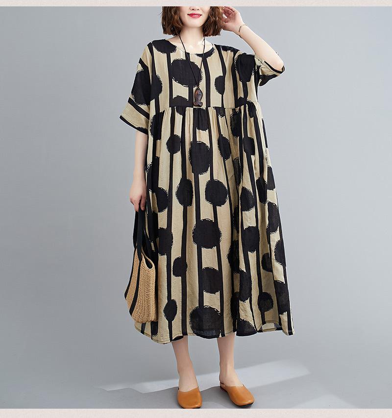 Summer Plus Sizes Floral Print Cozy Dresses-STYLEGOING
