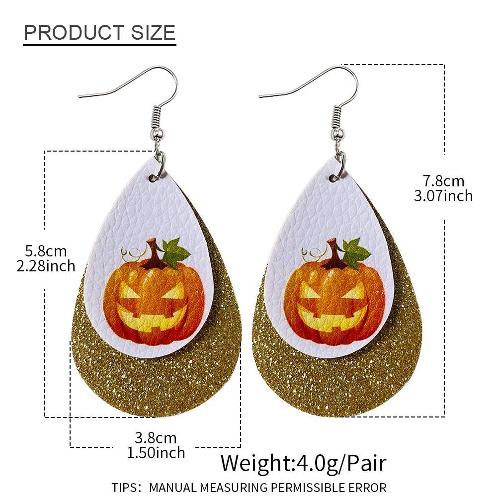 Halloween Water-drop Shaped Pu Leather Earrings