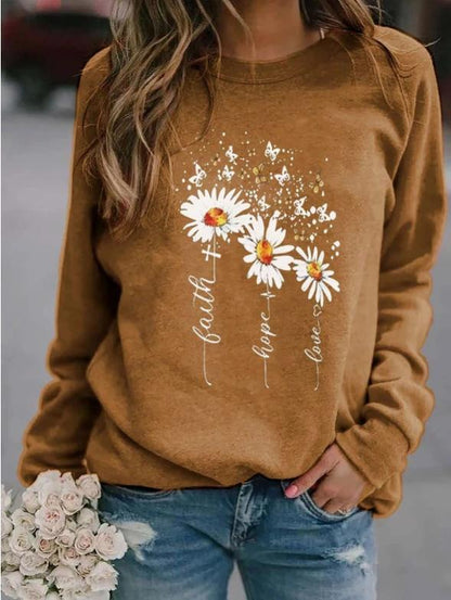 Fall Round Neck Leisure Loose Sweaters-STYLEGOING