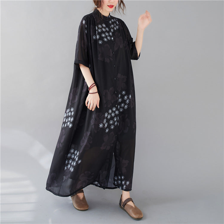 Summer Fashion Plus Sizes Chiffon Shirts Dresses