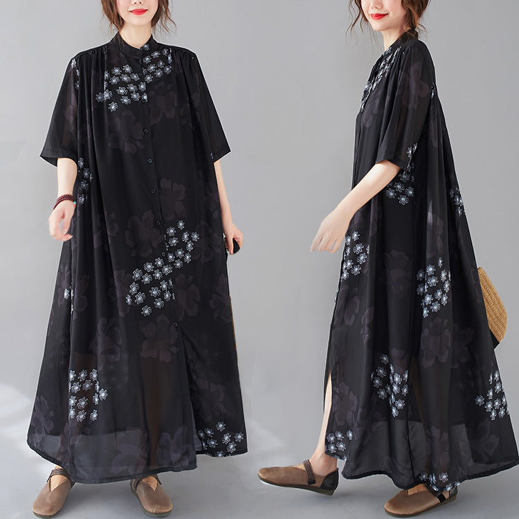 Summer Fashion Plus Sizes Chiffon Shirts Dresses