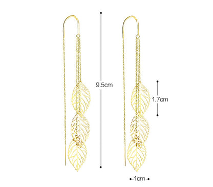Fashion Leaf Designed Tassels Dangle Tramline for Women