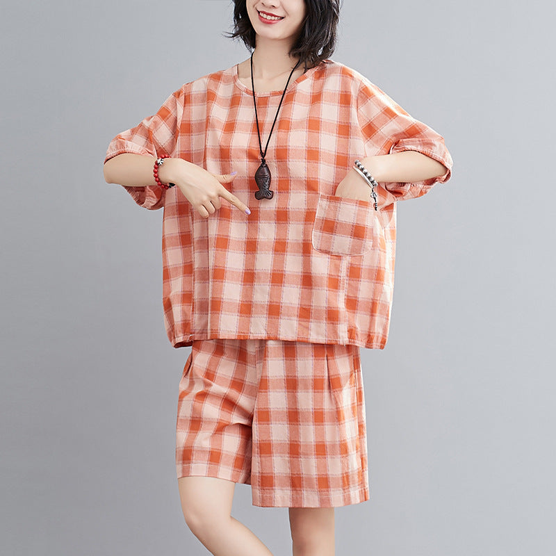 Summer Short Sleeves T Shirts and Shorts Women Suits