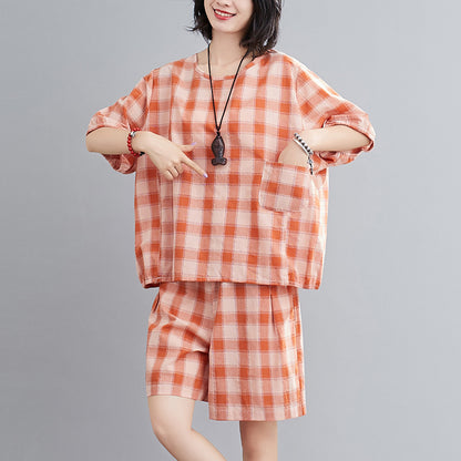 Summer Short Sleeves T Shirts and Shorts Women Suits