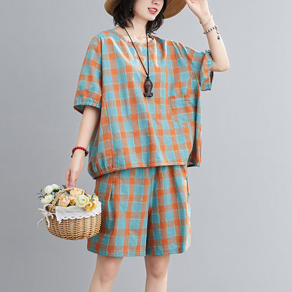 Summer Short Sleeves T Shirts and Shorts Women Suits