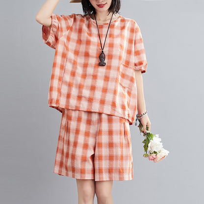 Summer Short Sleeves T Shirts and Shorts Women Suits