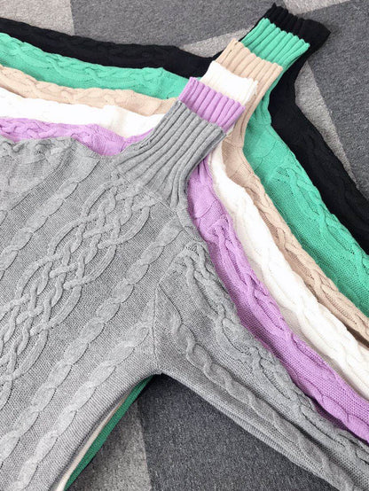 Vintage Turtleneck Knitted Pullover Sweaters