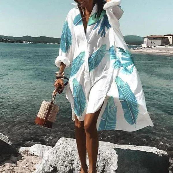 Summer Classy Beach Loose Shirt Dresses-STYLEGOING