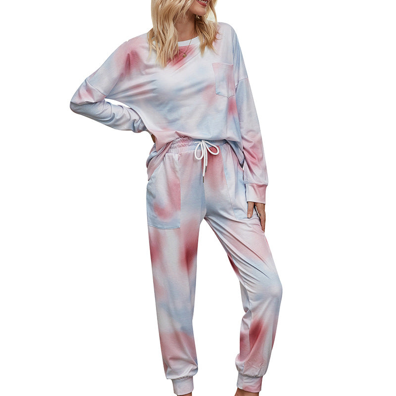 Casual Dyed Long Sleeves Women Homewear Sets