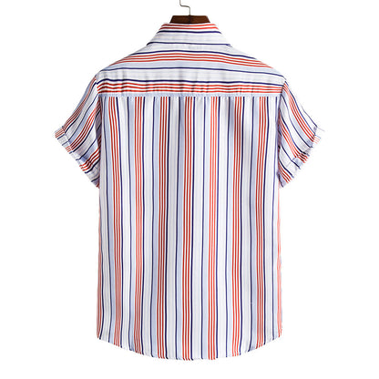 Men's Striped Short Sleeves Summer Beach T Shirts