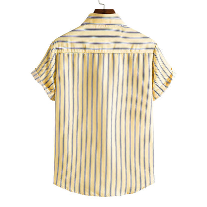 Men's Striped Short Sleeves Summer Beach T Shirts