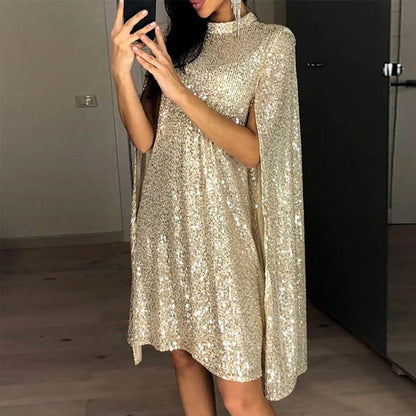 Sexy Stand Collar Sequined Party Dresses