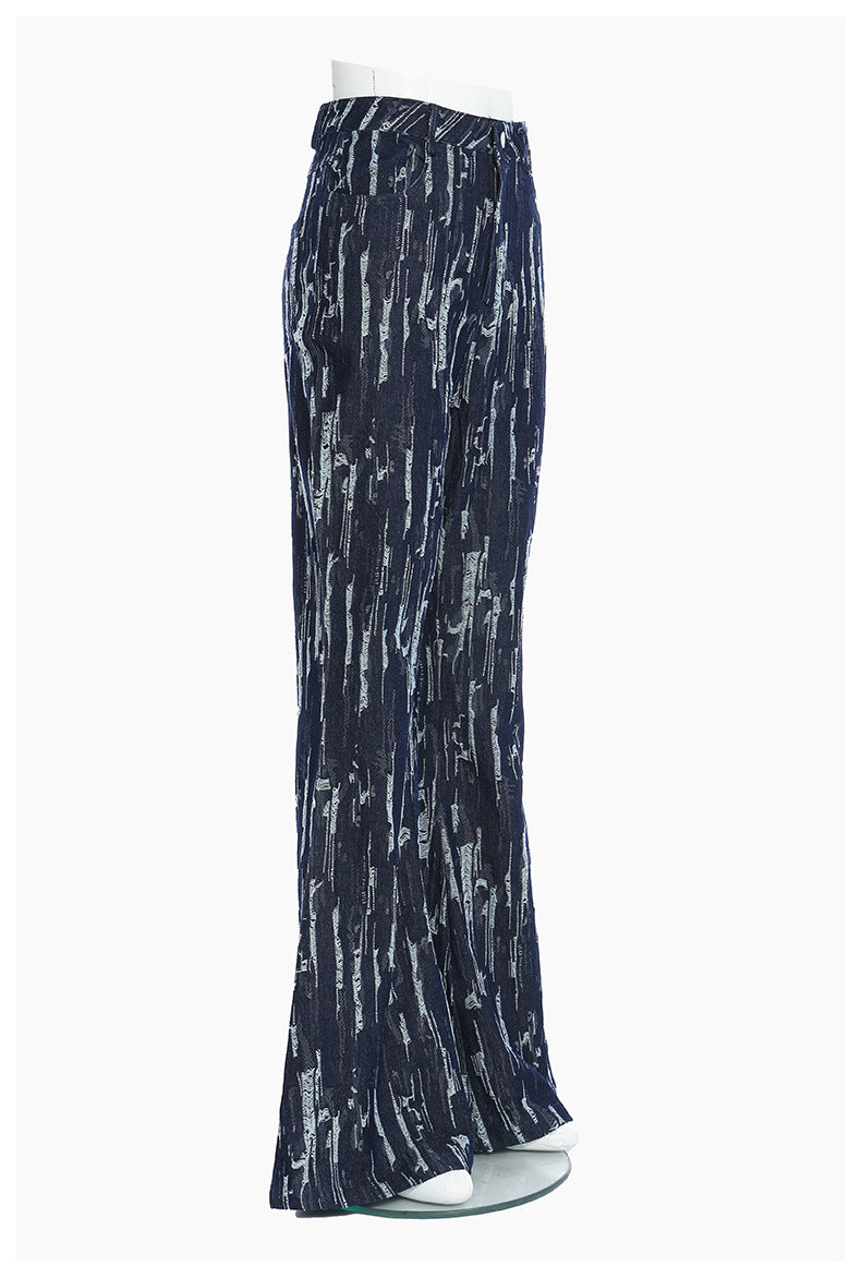 Designed Vintage Denim Trumpet Pants for Women