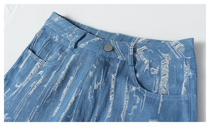 Designed Vintage Denim Trumpet Pants for Women