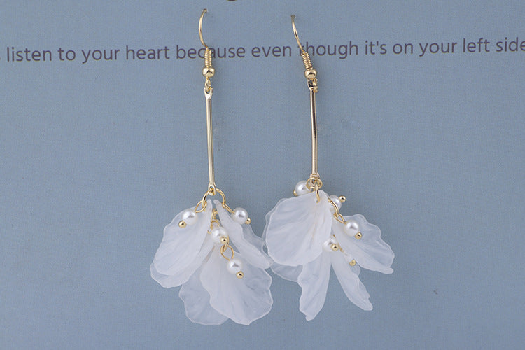 Elegant Preserved Fresh Flower Design Women Dangle Earrings