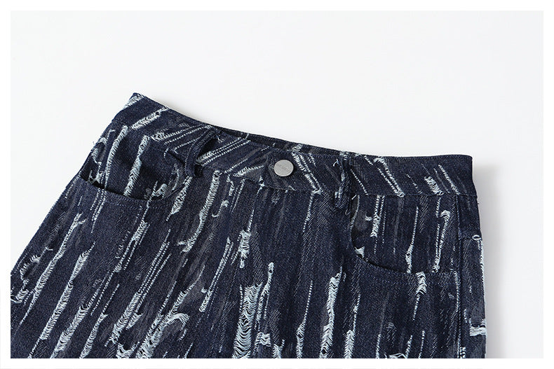 Designed Vintage Denim Trumpet Pants for Women