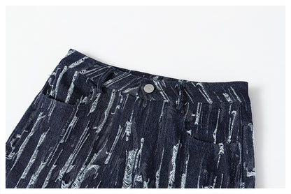 Designed Vintage Denim Trumpet Pants for Women