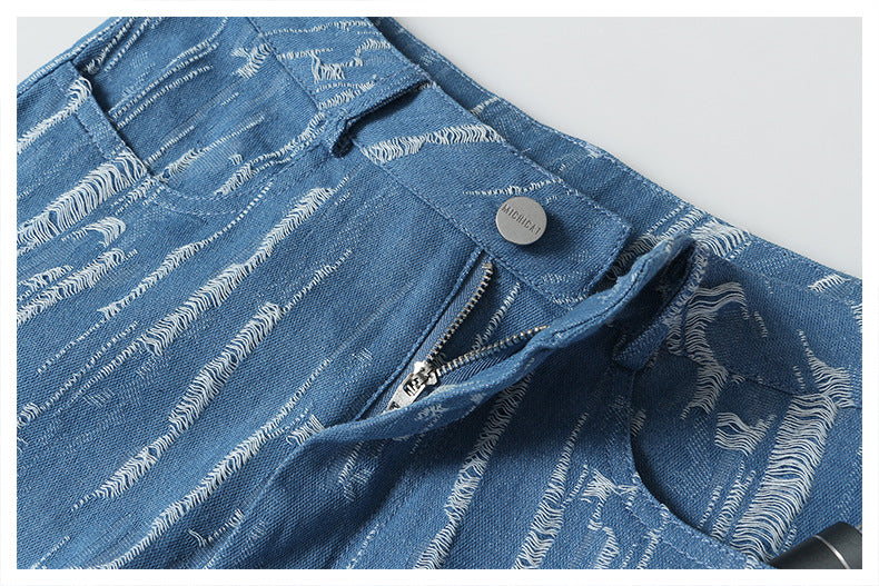 Designed Vintage Denim Trumpet Pants for Women