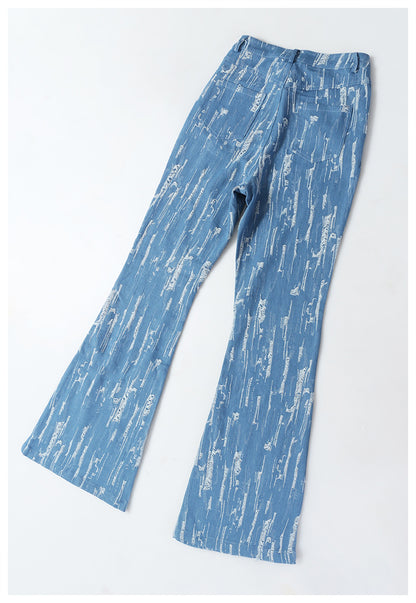 Designed Vintage Denim Trumpet Pants for Women