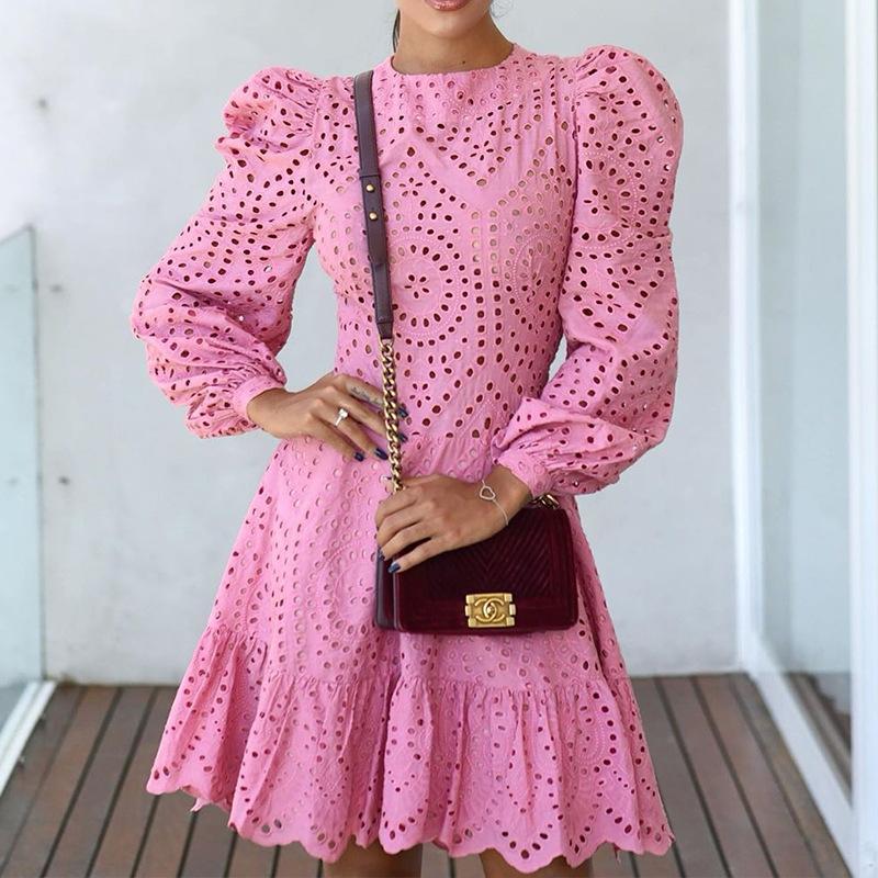 Women Hollow Out Short Dresses-STYLEGOING