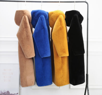 Winter Artificial Fur Warm Overcoat for Women