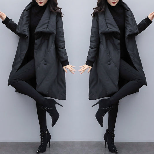 Black Women Cape Style Winter Overcoat