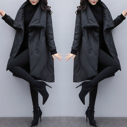 Black Women Cape Style Winter Overcoat