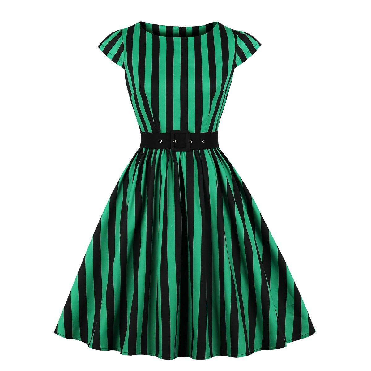 Regular Waist Dot Print Plus Sizes Midi Dresses-STYLEGOING