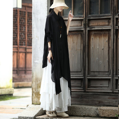 Simple Design Linen Long Shirts and Sun Dress
