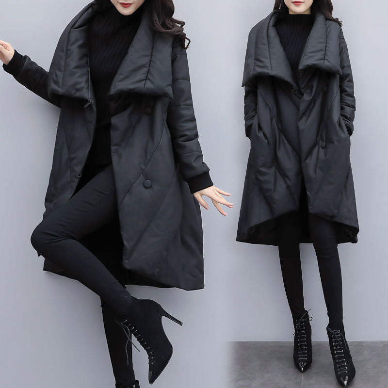 Black Women Cape Style Winter Overcoat