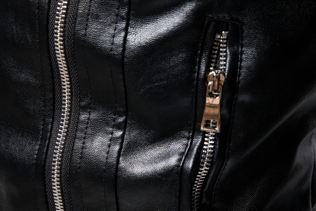 Fall Plus Sizes Pu Leather Jackets for Men