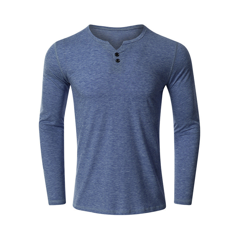 Fall V Neck Long Sleeves T Shirts for Men