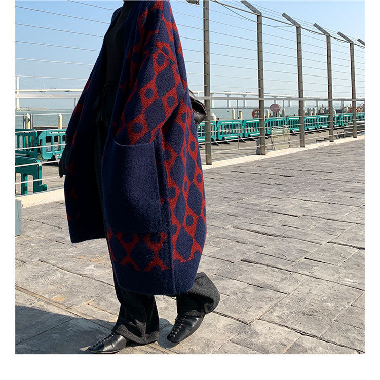 Women Woolen Plus Sizes Knitting Overcoat