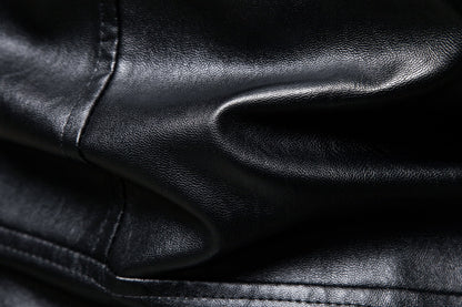 Black Plus Sizes Pu Leather Jacket & Coats