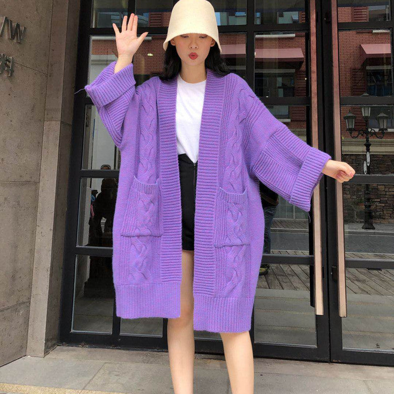 Casual Office Lady Knitted Cardigan Overcoats