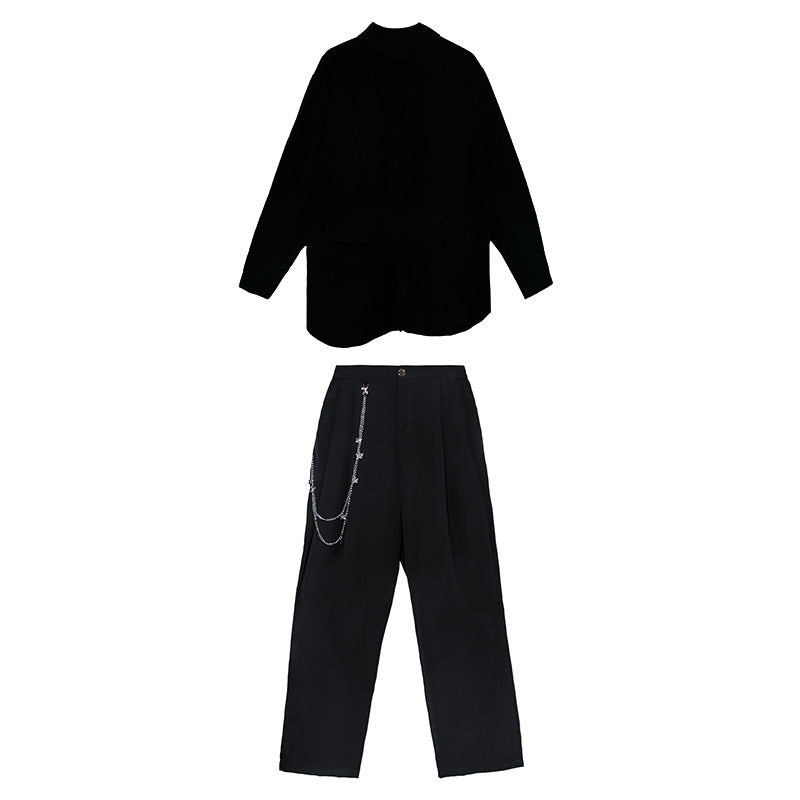 Leisure Women Two Pieces Long Sleeves Shirts & Pants