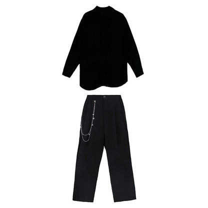 Leisure Women Two Pieces Long Sleeves Shirts & Pants