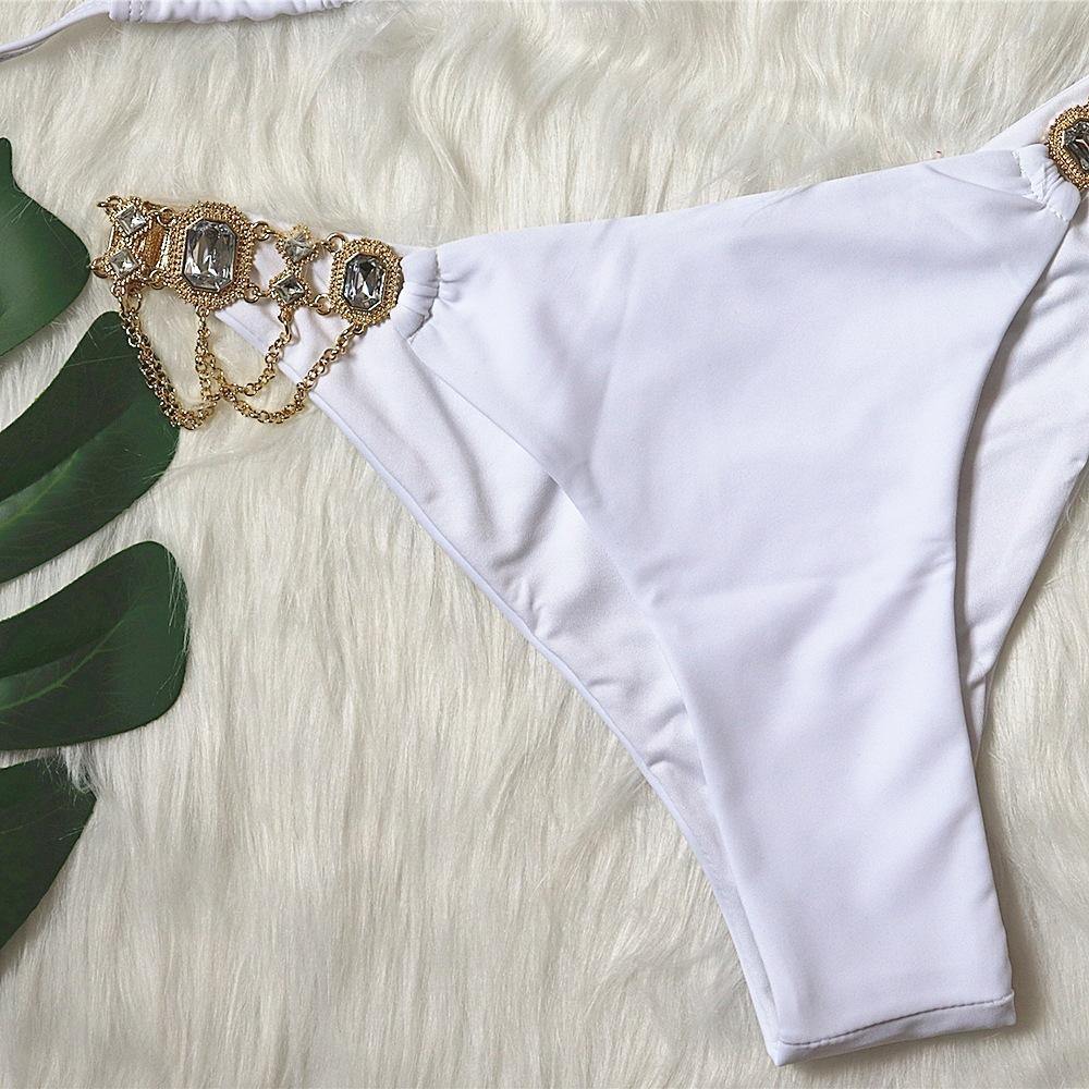Sexy Rhinestone Metal Decoration Bikini-STYLEGOING