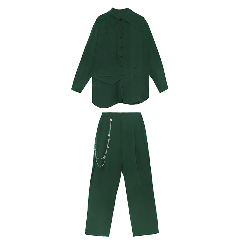 Leisure Women Two Pieces Long Sleeves Shirts & Pants