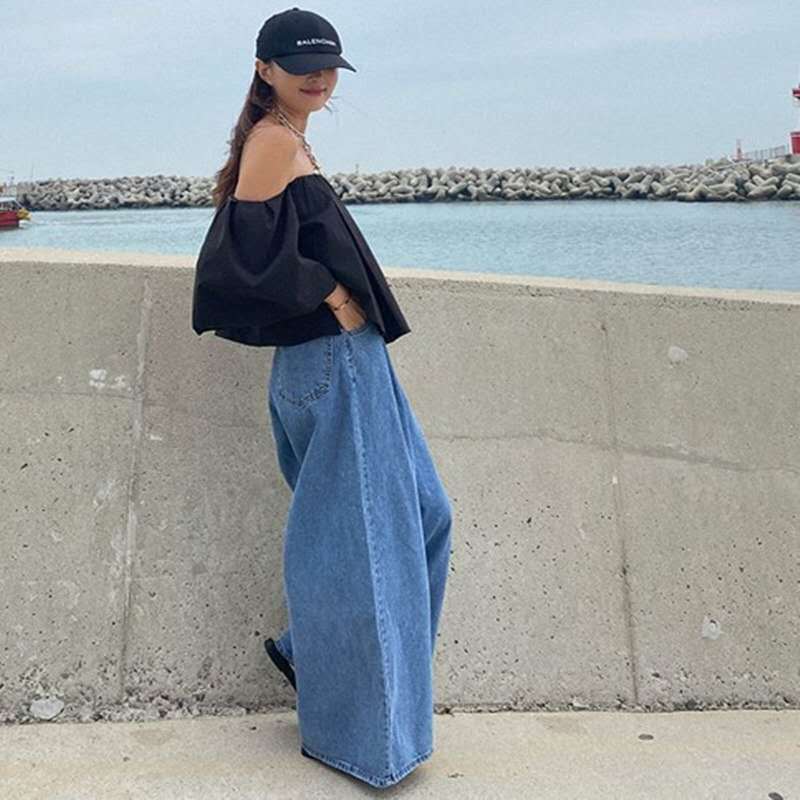 Fashion Casual Denim Wide Leg Jeans for Women
