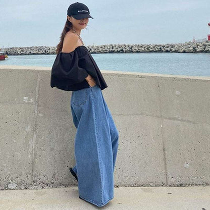 Fashion Casual Denim Wide Leg Jeans for Women