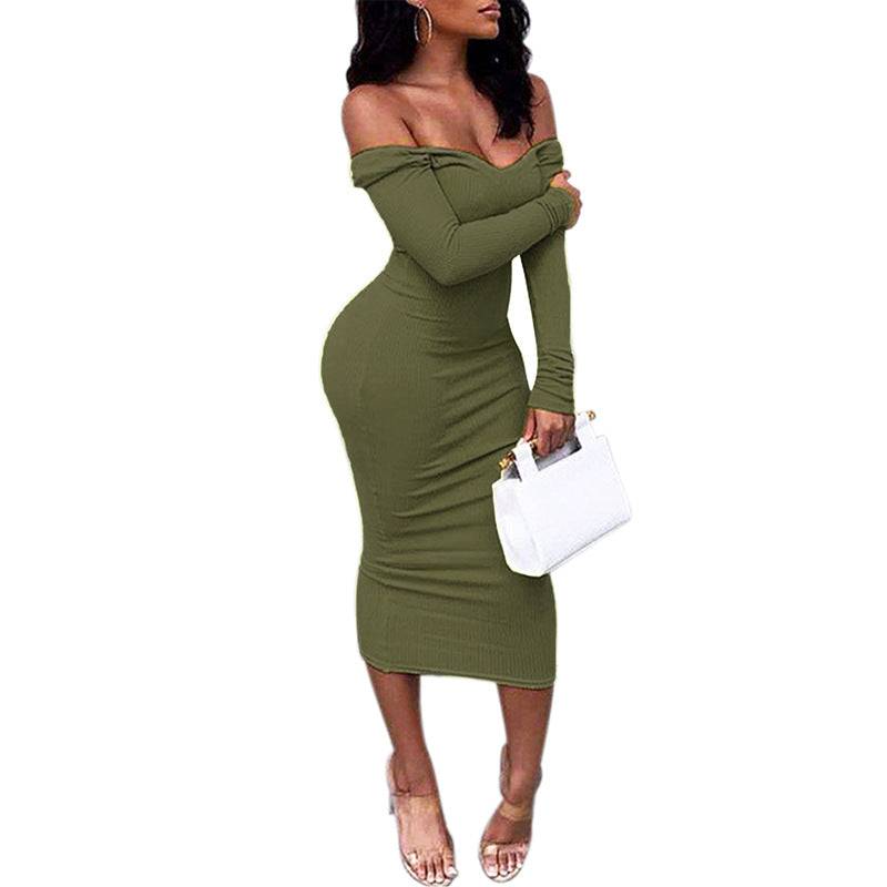 Sexy Off The Shoulder Knitting Dresses for Women