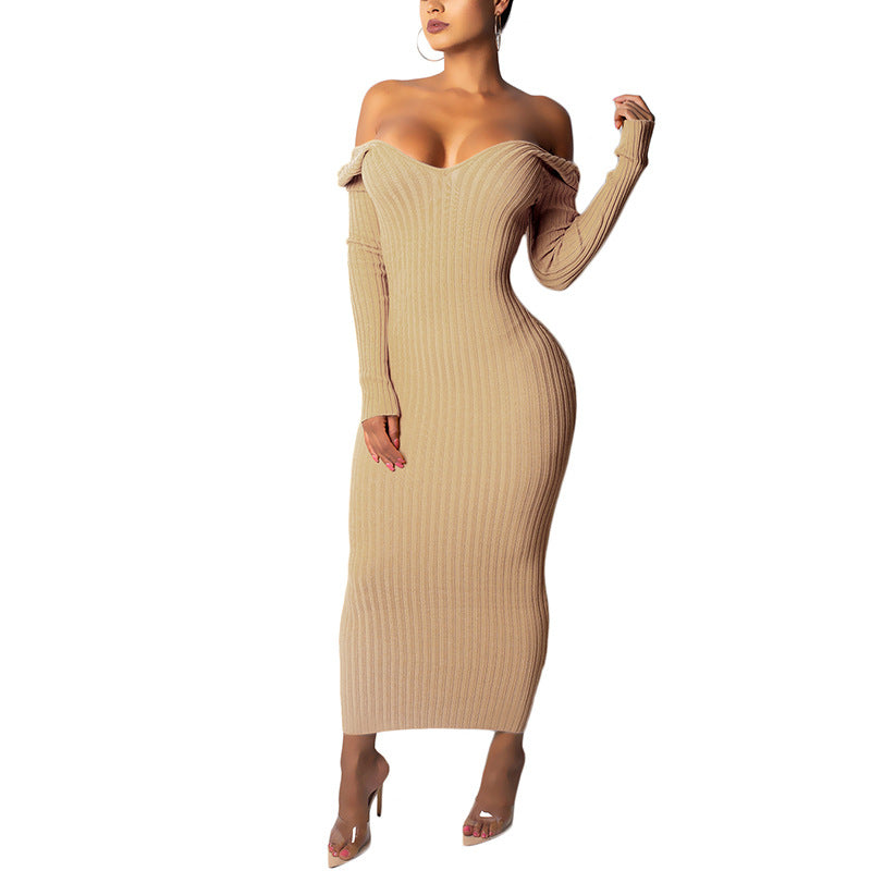 Sexy Off The Shoulder Knitting Dresses for Women