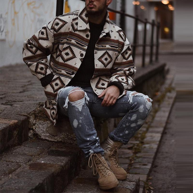 Leisure Turnover Collar Fashion Fall Jaket Coat for Men-STYLEGOING