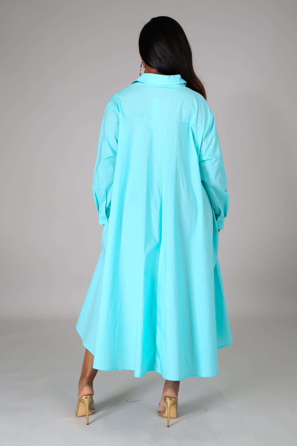 Casual Plus Sizes Long Sleeves Shirt Dresses