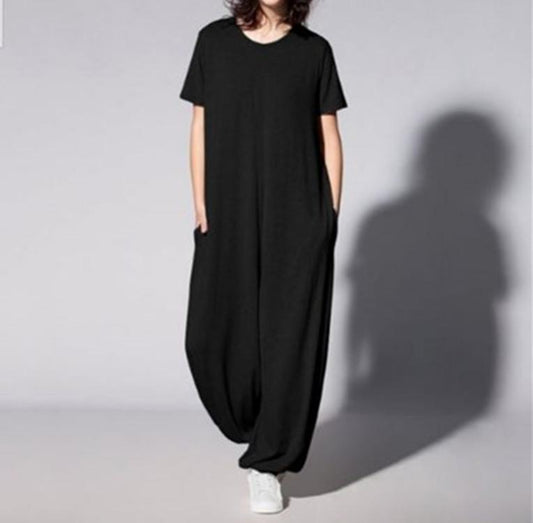 Plus Size Casual Short Sleeves Jumpsuits-STYLEGOING