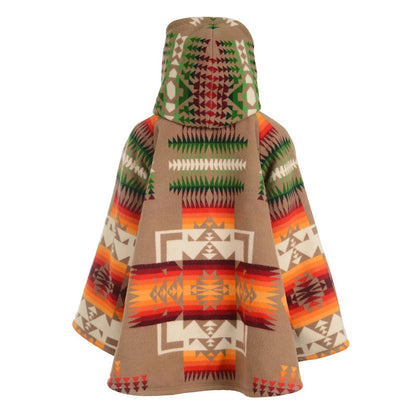Orange Women Winter Boho Woolen Overcoat