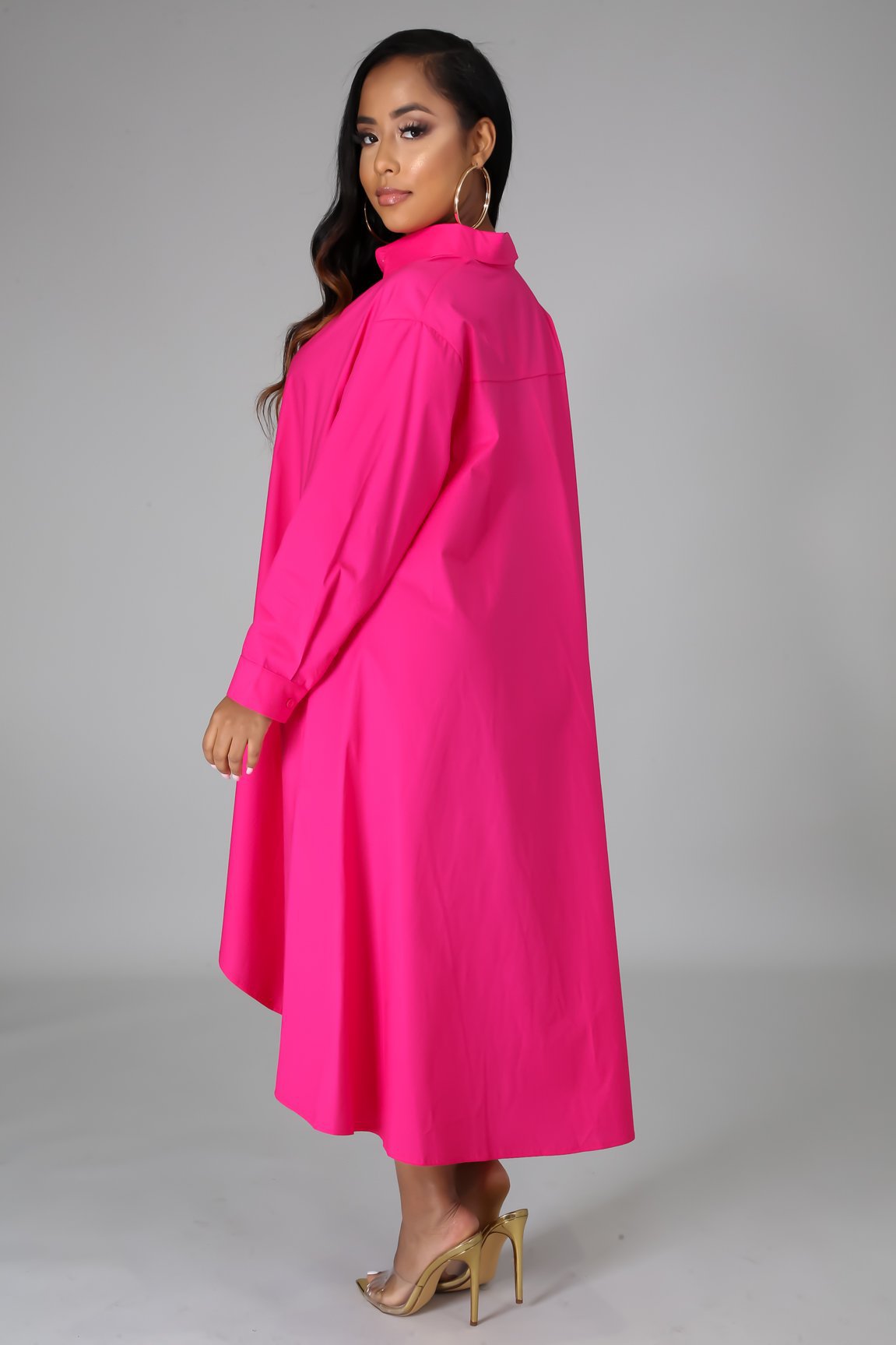 Casual Plus Sizes Long Sleeves Shirt Dresses