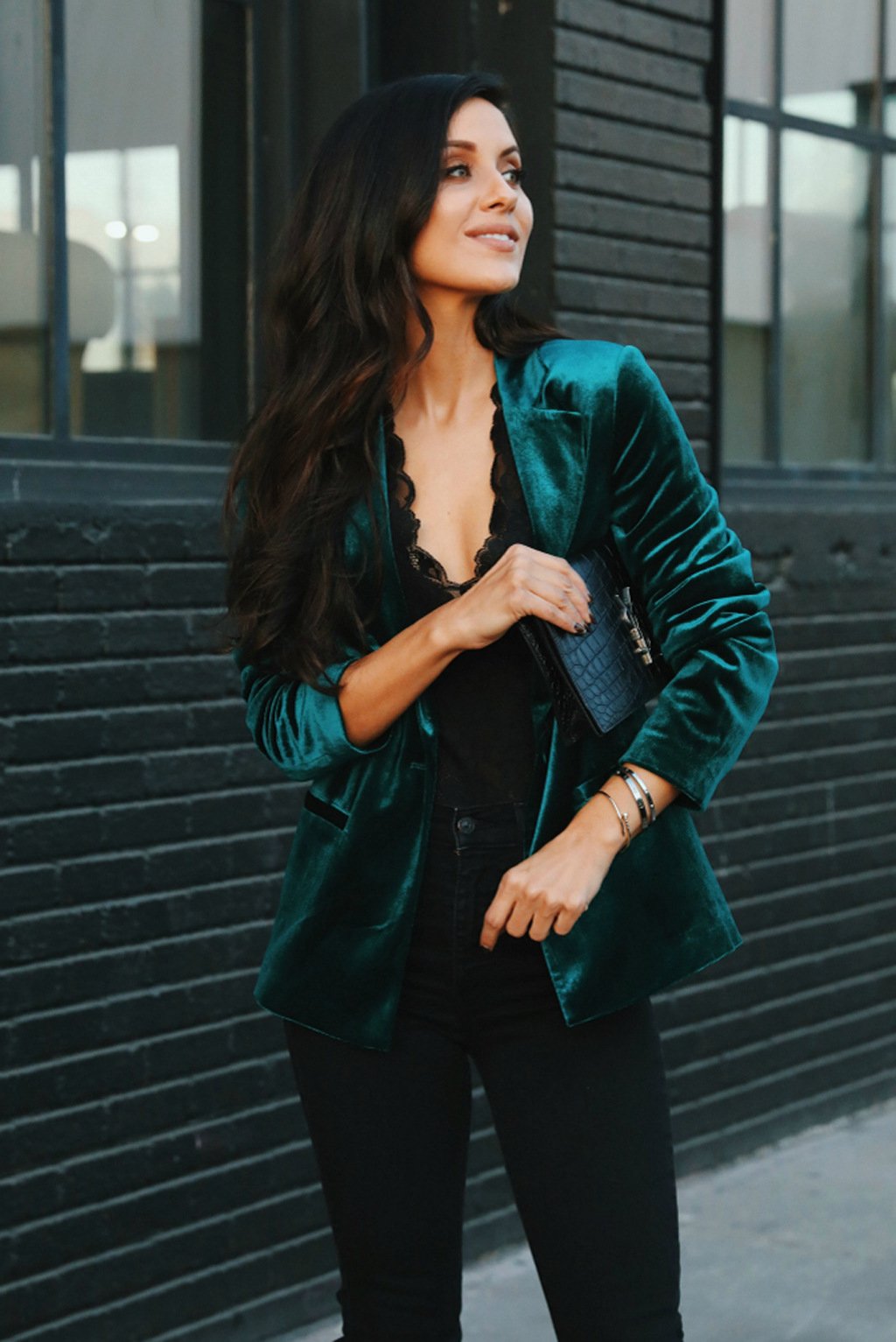 Women Fashion Long Sleeves Pleuche Blazers